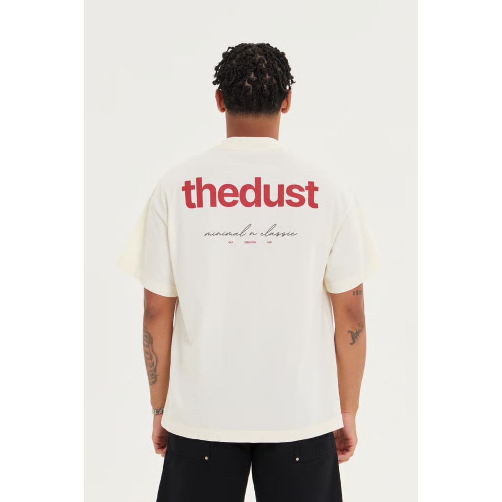 Camiseta Oversized Signature Vanilla Dust 100% Algodão Heavy Cotton 250 GSM Silk Streetwear