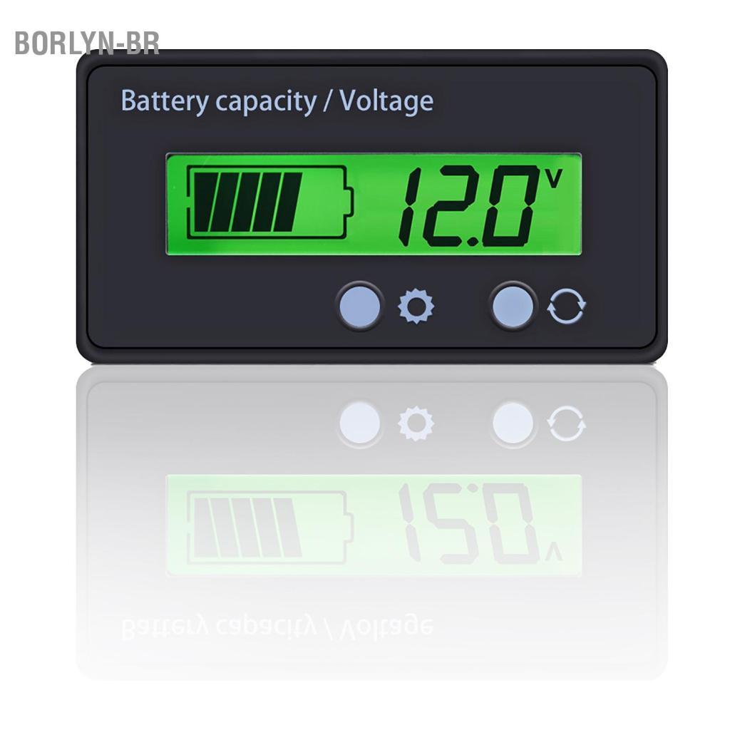 Borlyn-br 12 24 36 48V LCD Bateria Display e Testador de Capacidade de Lítio Medidor de Tensão Voltímetro Monitor Verde
