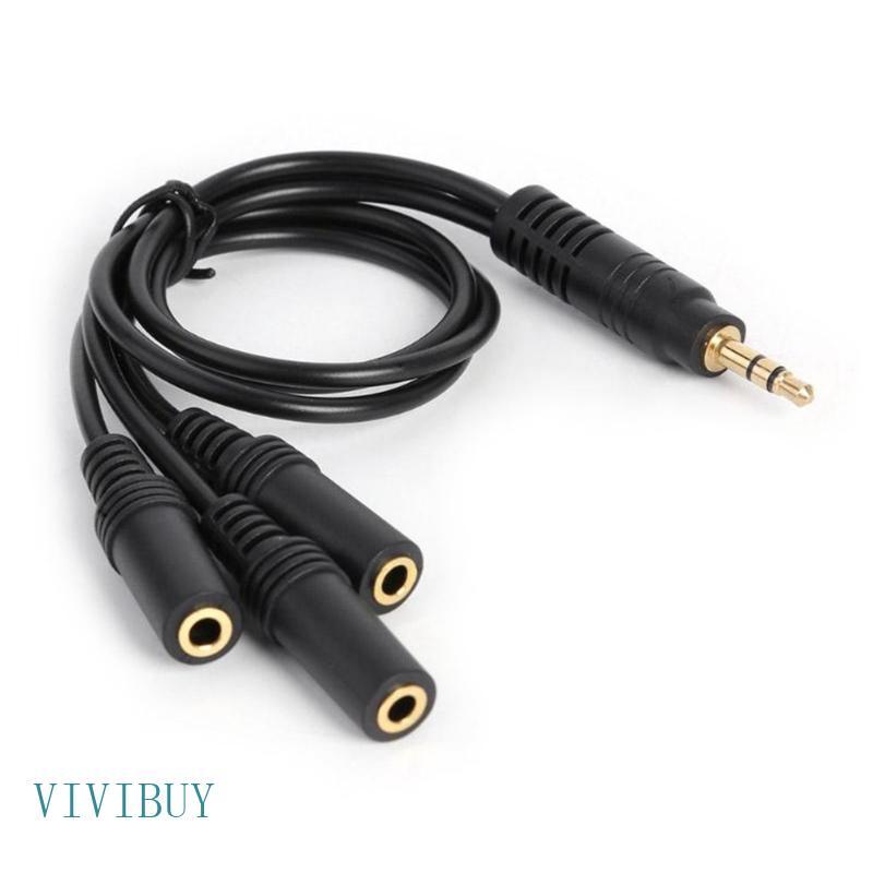 VIVI Sound 3 5mm 3 Portas Microfones Spliter Placa Dourada Adaptador PVC