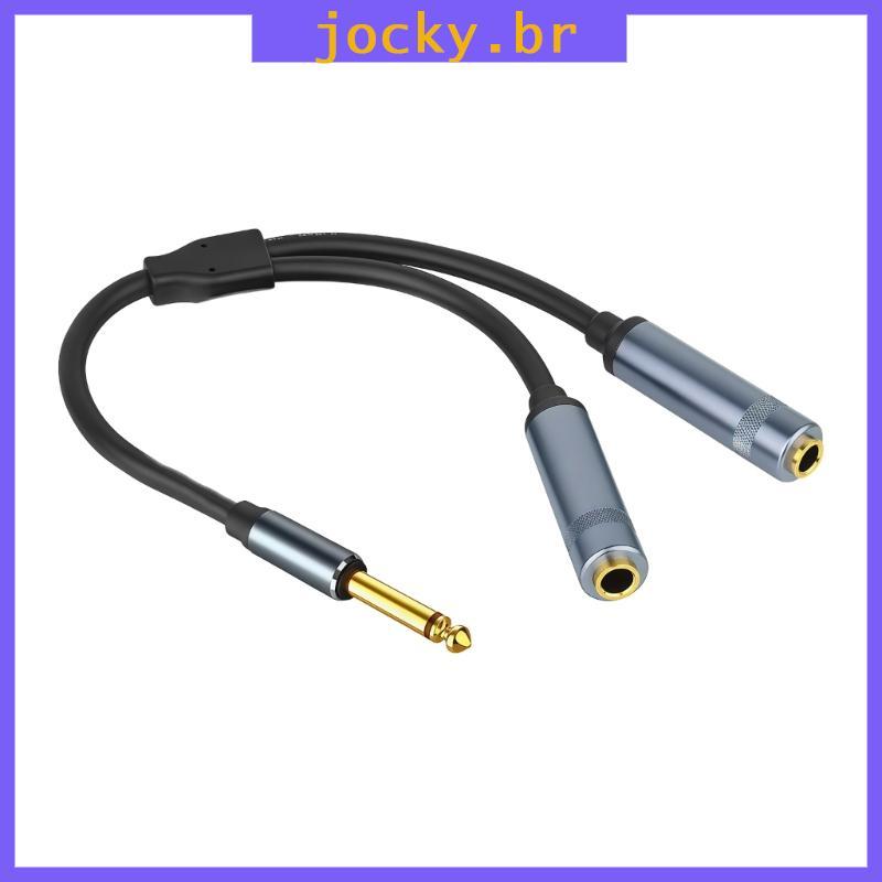 JOY Heavy Duty 6 5mm Sound Y Cable Para Dividir Sinal Duas Saídas Simultaneamente