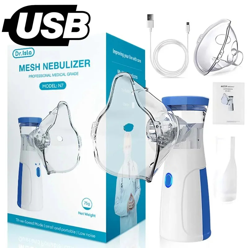 Nebulizador portátil médico, Micro Net ultrassônica silenciosa, Adulto e criança Asma Emergency Nebulizer