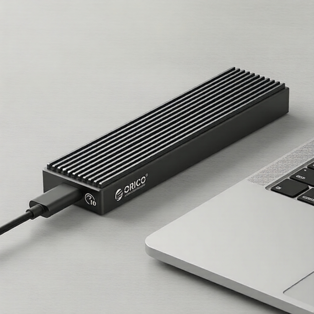 Gabinete SSD Externo ORICO M.2 NVMe USB 3.2 Gen 2 10Gbps Alumínio de Dupla Interface para HD M.2