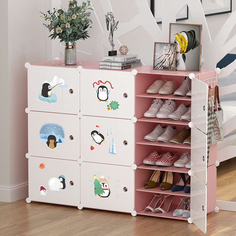 Simples sapato Rack econômico casa porta influenciador sapato armário dormitório Multi-camada Anti-poeira ela