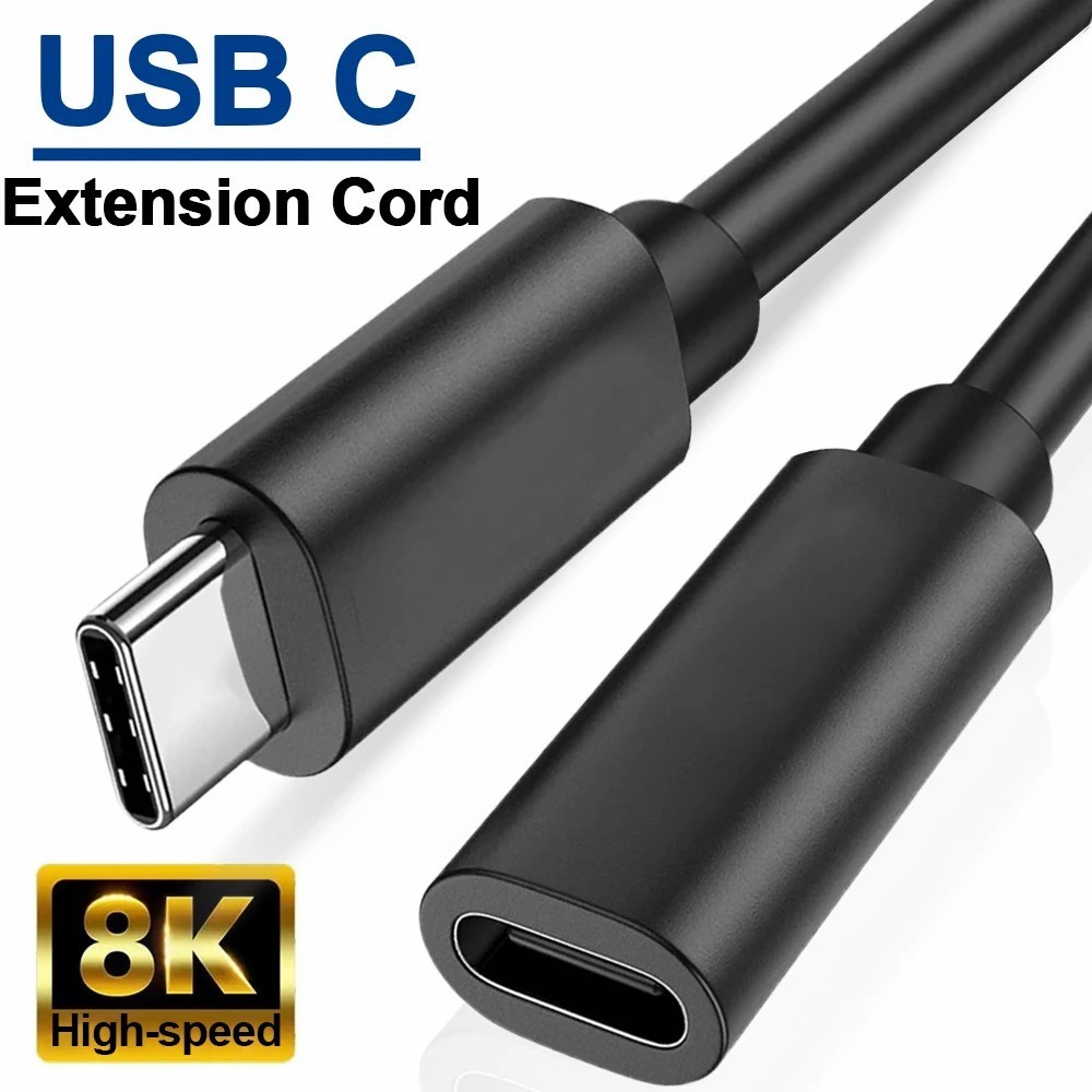 Cabo De Extensão USB Tipo C De 0.5 M/1-Extensor De Carregamento Rápido-Macho Para Fêmea-Smartphones Tablet Laptop Discos
