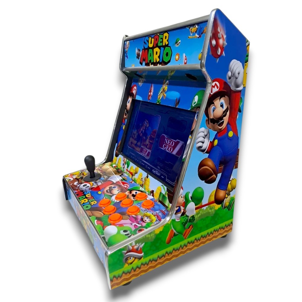 Mini Maquina Fliperama Arcade Bartop Multijogos 1 Jogador Monitor Led 15