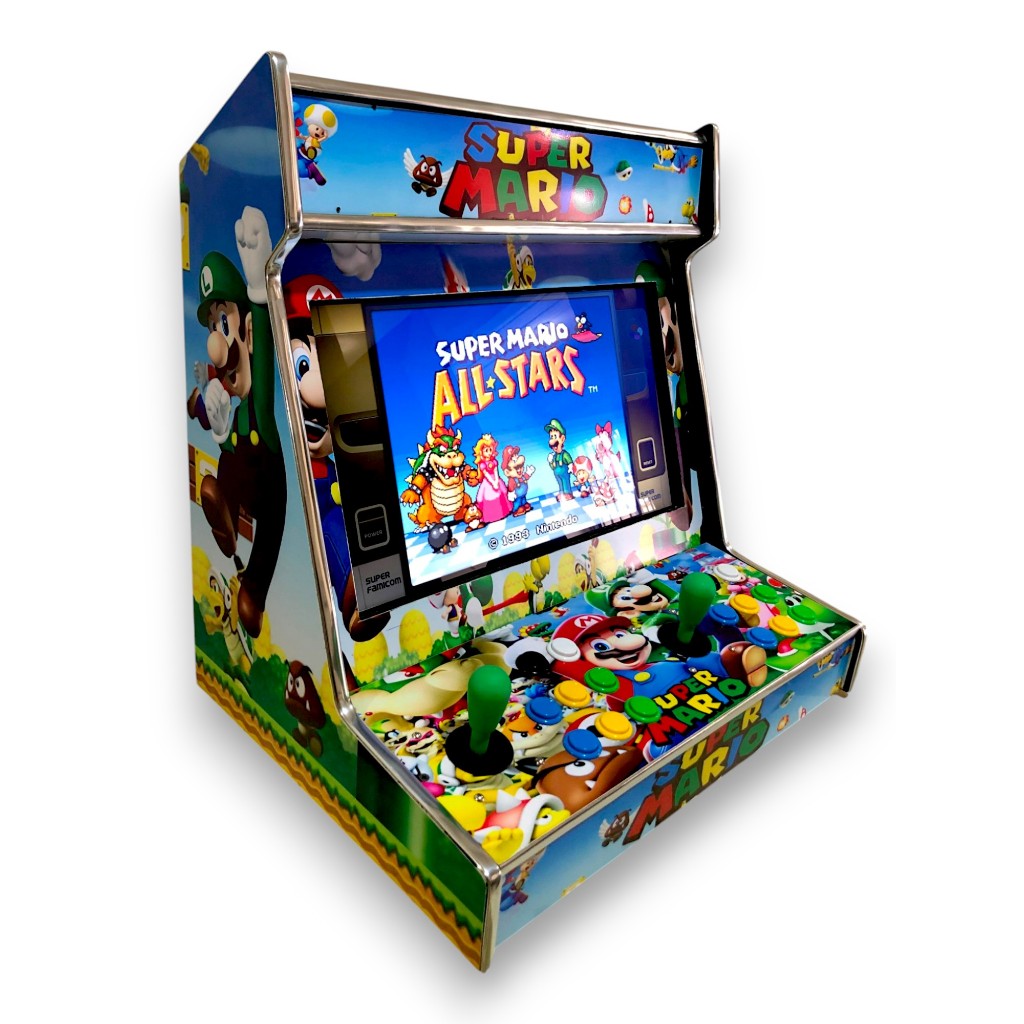 Mini Maquina Fliperama Arcade Bartop Multijogos 1 ou 2 Jogadores Monitor Led 15