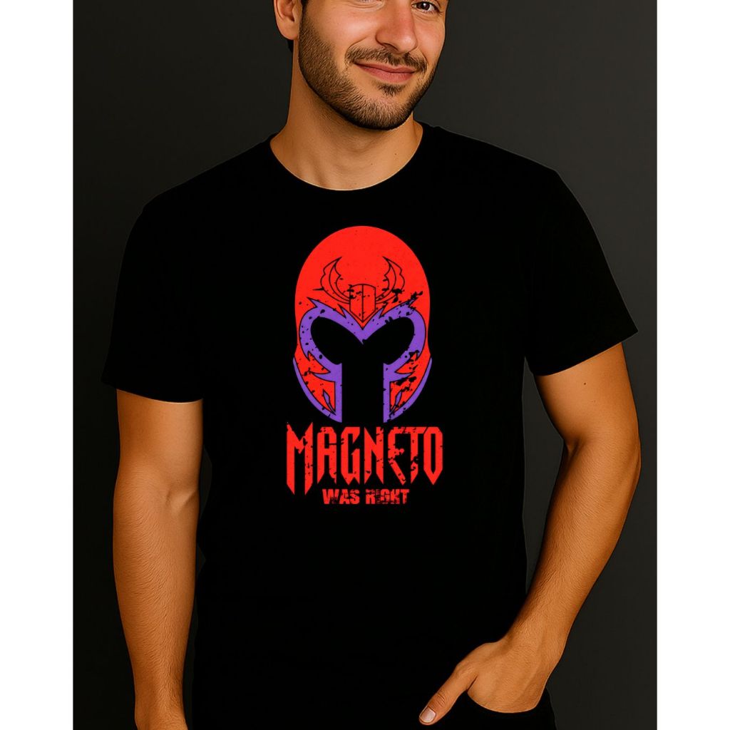 Camiseta Magneto Was Right 100% Algodão Unissex Estampa Autoral