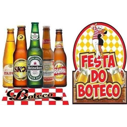 Decoração De Festa Boteco 2 /kit Com 24 Display De 15 A 20cm