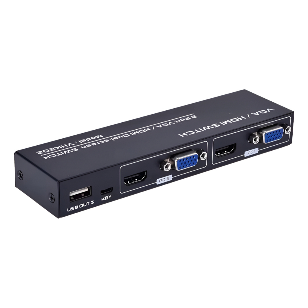 Switch Kvm Hdmi E Vga 2 Portas 4k Mouse/teclado Dual Screen