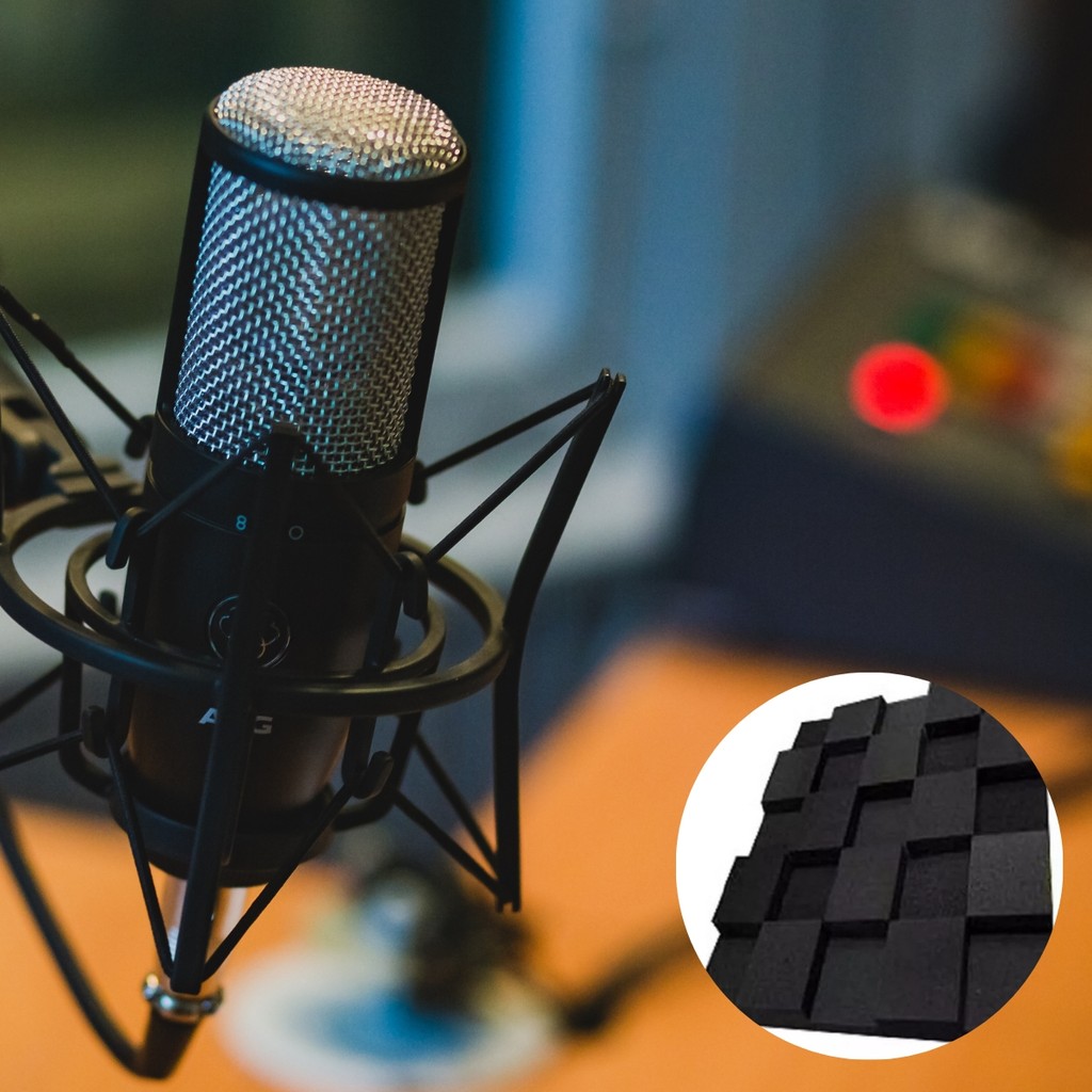 02un Espuma Acústica Quadrada Difusora Tabuleiro p/ Absorção de Som Tratamento Estúdio Podcast Armazem