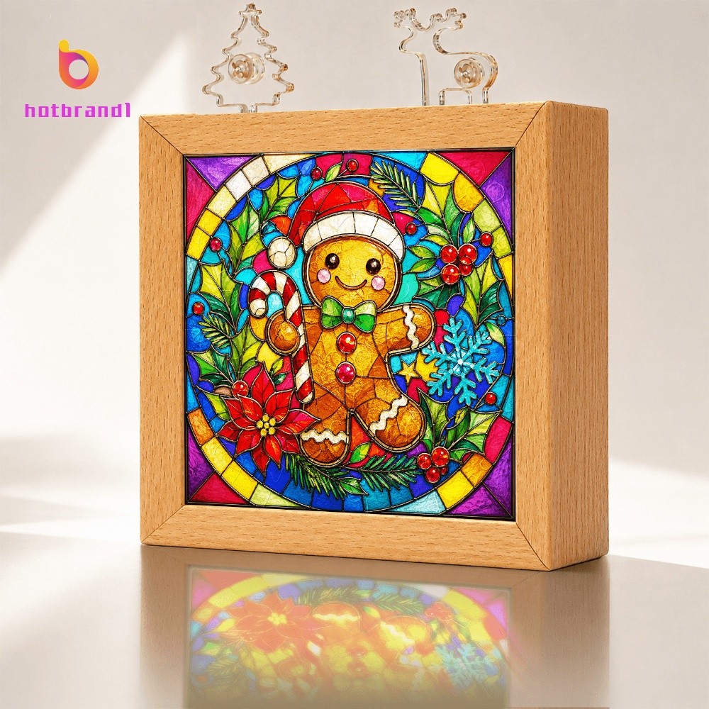 Árvore De Natal DIY LED Night Light Acrílico Puzzle Assembly Touch Dimming Base De Madeira Presente