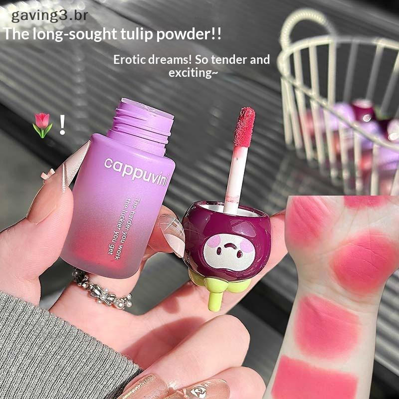 [GAVBR] Matte Shimmer Lip Mud Air Dimming Velvet Mist Rose Red Lipsti Lift Copo Não sti À Prova D'água De Longa Duração
