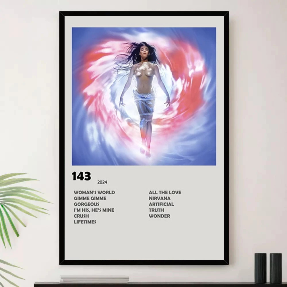 Quadro Placa Decorativa Música Internacional Katy Perry Pop e Dance Pop Álbuns com Moldura