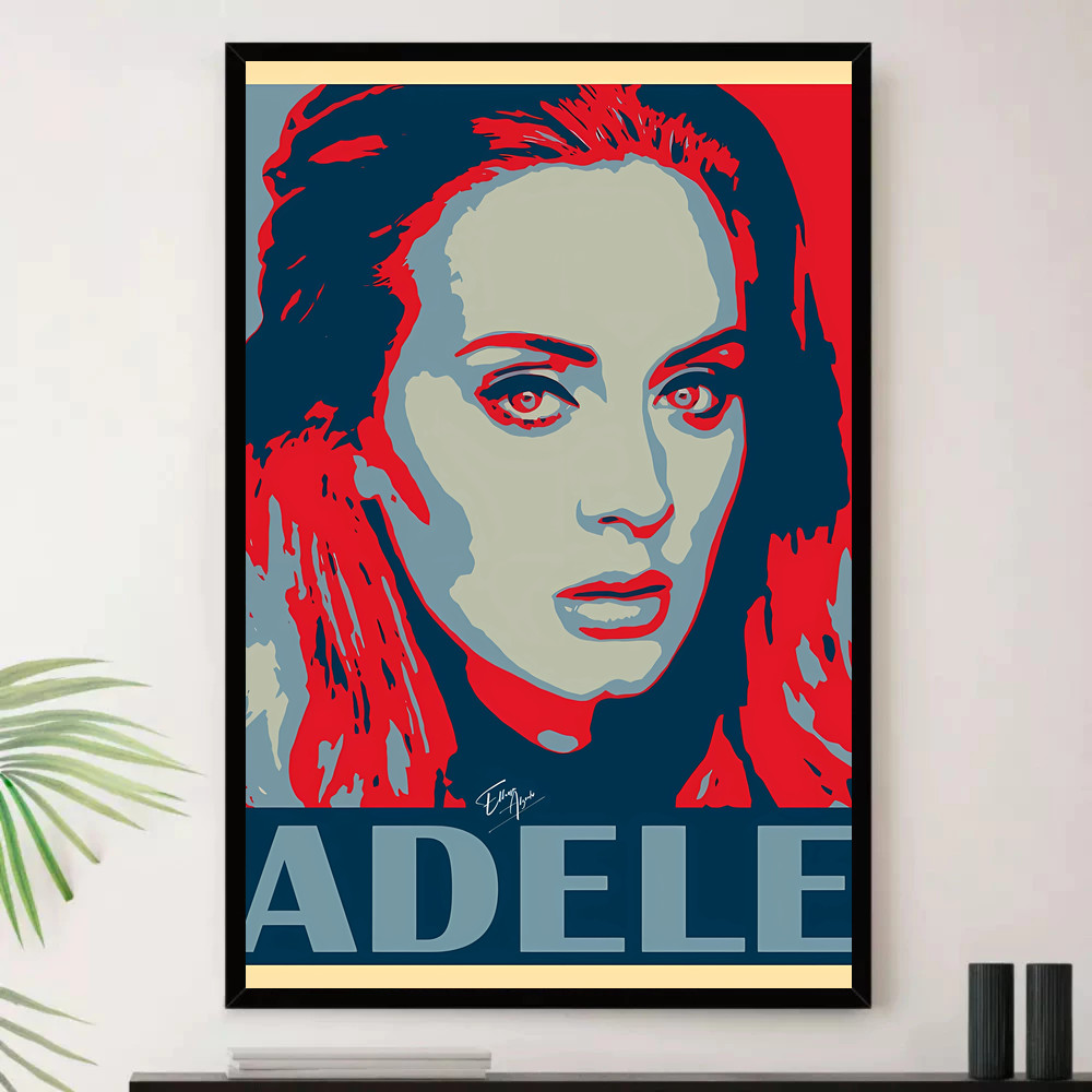 Quadro Placa Decorativa Música Internacional Adele Pop e Dance Pop Álbuns com Moldura