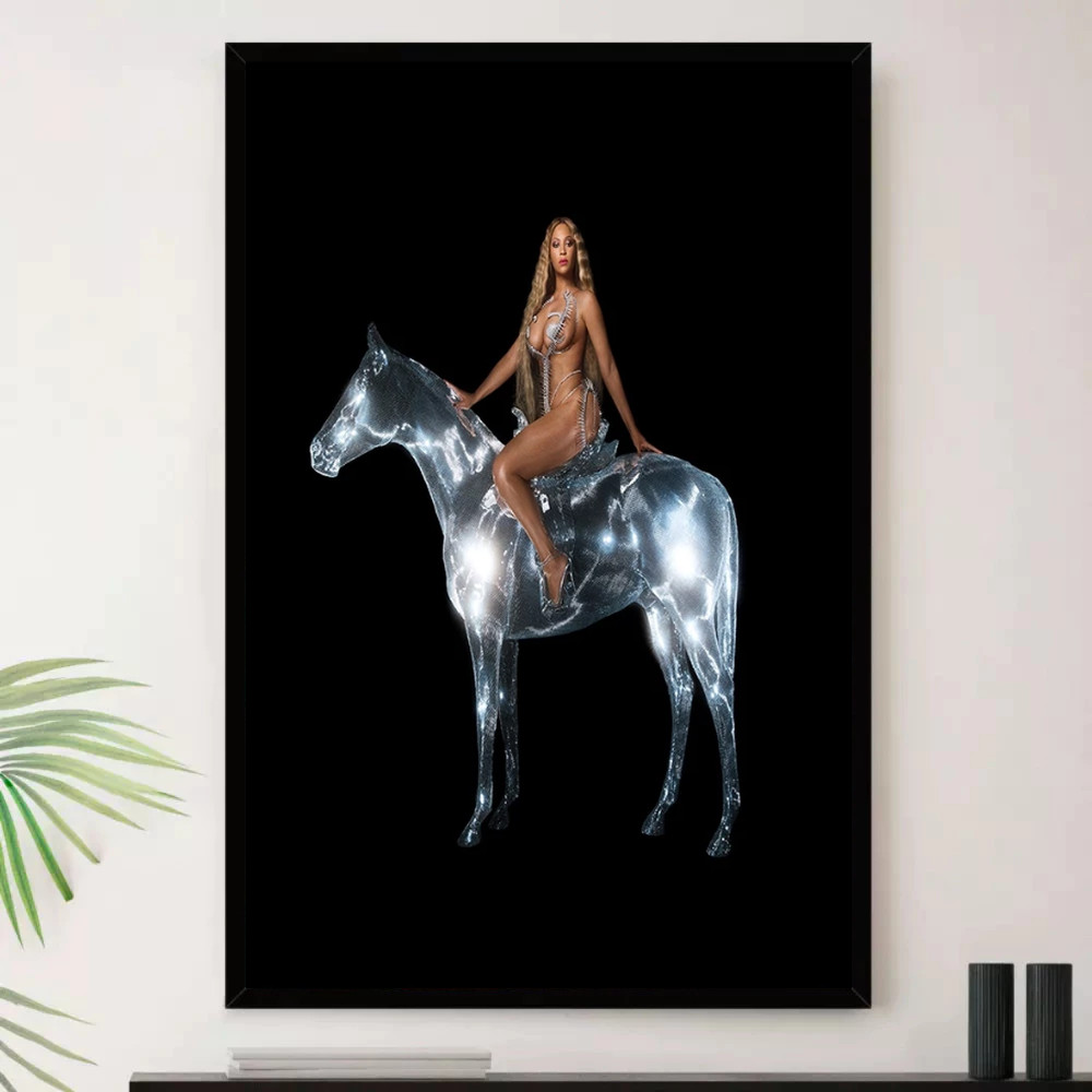 Quadro Placa Decorativa Música Internacional Beyoncé Pop e Dance Pop Álbuns com Moldura