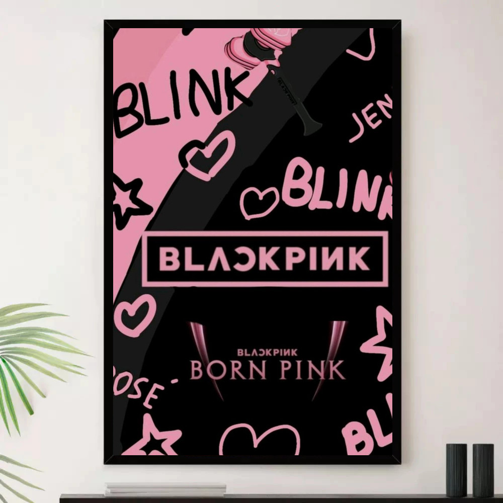 Quadro Placa Decorativa Música Internacional Blackpink Dance Pop K-pop Álbuns com Moldura