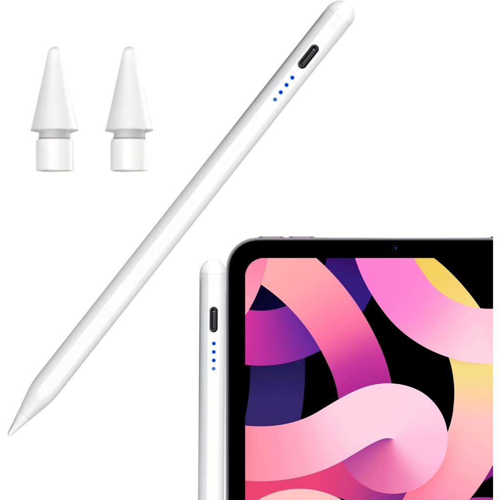 Caneta Digital Stylus para Tela Touch, Capacitiva, Compatível com todos Tablets 2 ponteiras extra