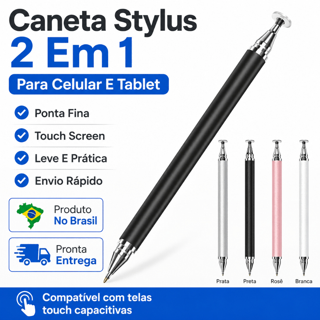 Caneta Touch Screen Stylus Ponta Final Precisão Capacitiva