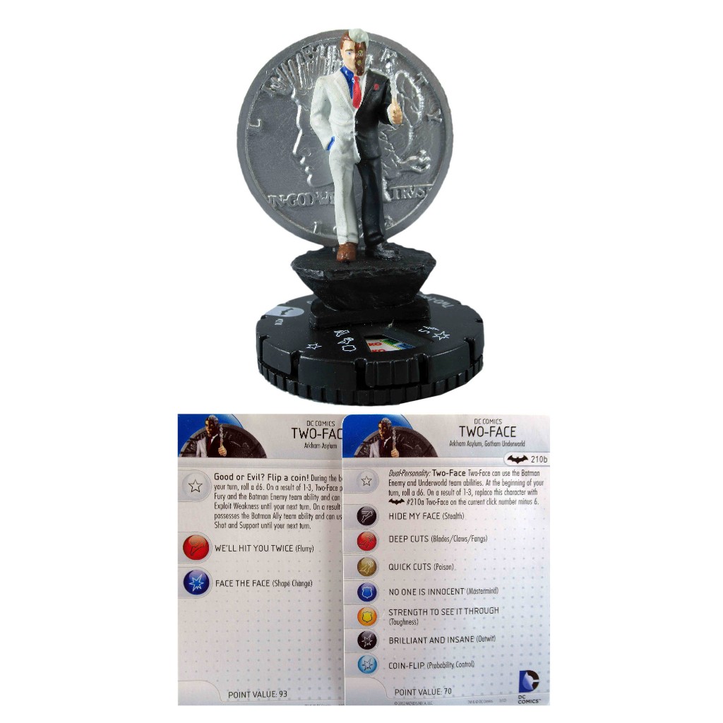 Miniatura Heroclix Two-Face 210 com card Batman Gravity Feed
