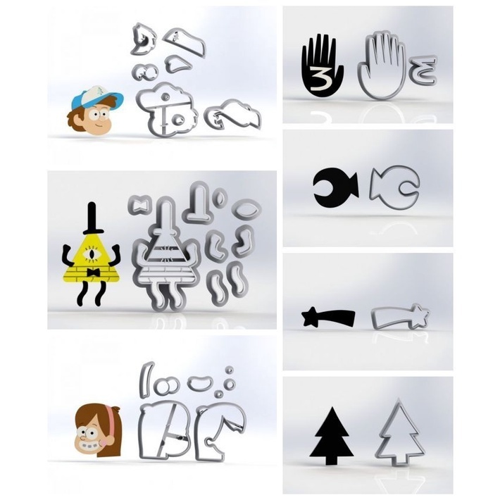 Cortador Kit Gravity Falls 7 Modelos