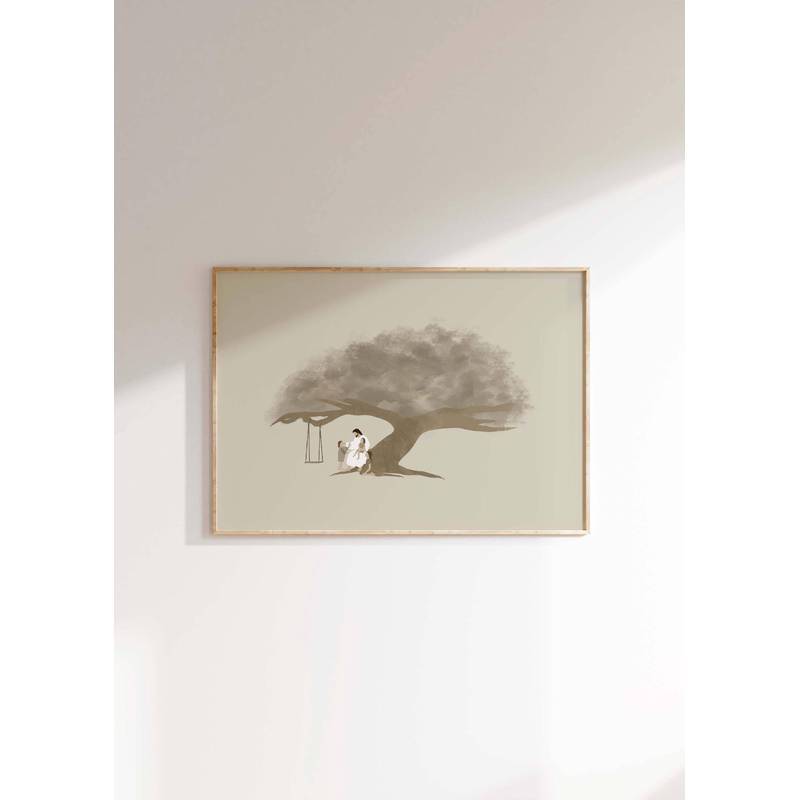 Jesus Christ Children Tree Swing Love Blessing Minimalist Poster No Frame Canvas Wall Art Painting Religious Study Decor
