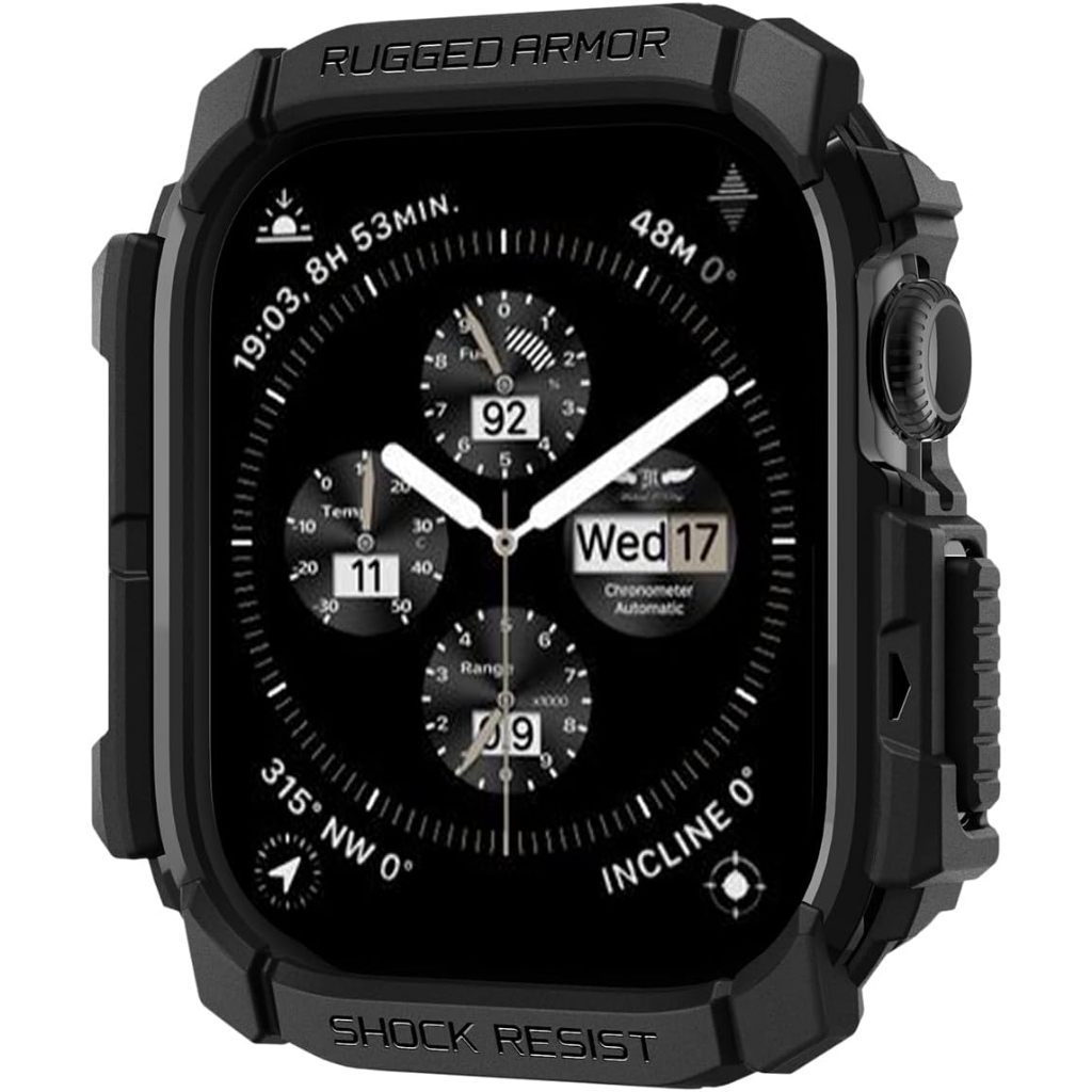 Capa Spigen Rugged Armor para Apple Watch Series 10 e 11 46mm Preta