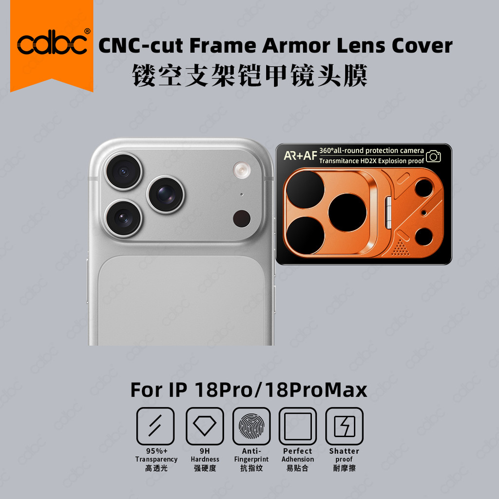 cdbc iPhone 18Pro 18ProMax 17Pro 17ProMax Mecha Armor Filme De Lente Traseira Integrado Suporte De Metal Oco Transmissão