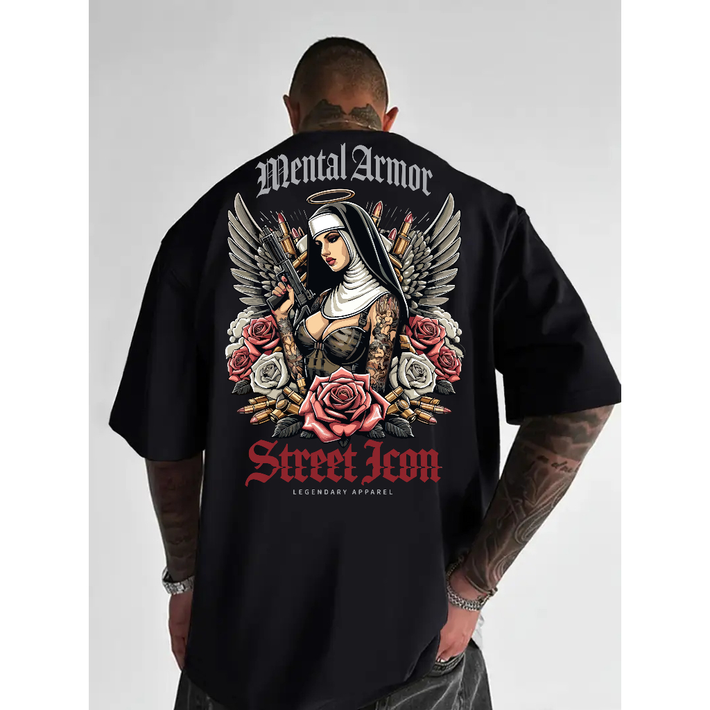 Camiseta Algodão Premium Streetwear Casual Basica Mental Armor