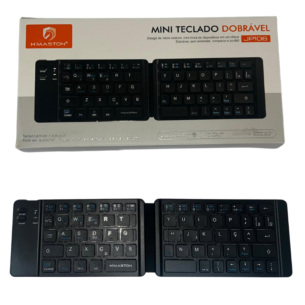Mini Teclado Portáti Dobrável Ultrafino sem fio Bluetooth
