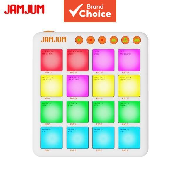JAMJUM JP MINI Controlador MIDI Sem Fio Pad 16 RGB Velocity Drum Pads Bluetooth Beat Maker Bateria Embutida Produção De