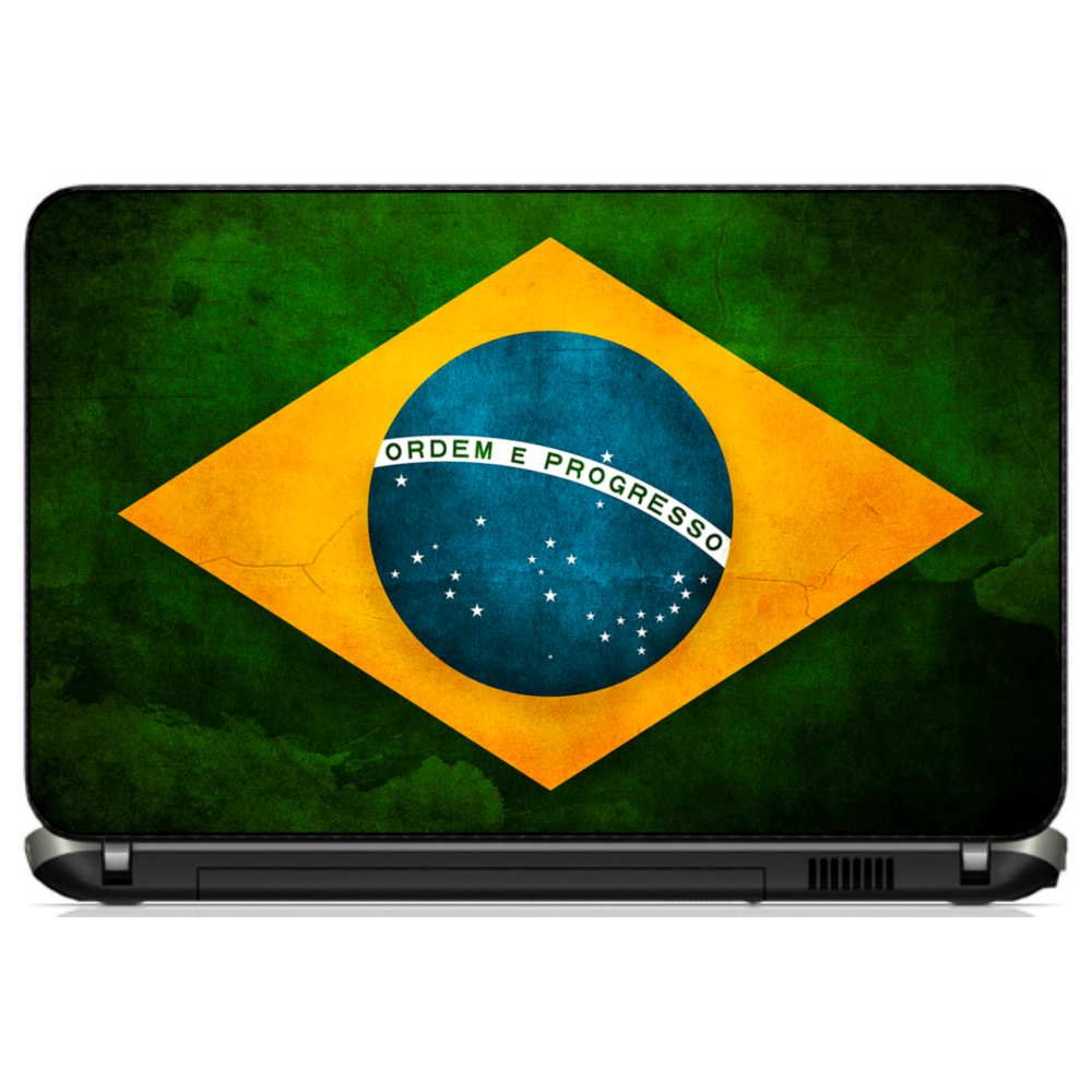 Adesivo Personalizado Skin Pelicula Notebook Macbook Tablet Bandeira [ 13 ] Brasil Flag Verde Amrelo