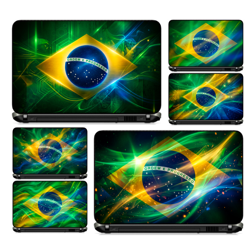 Adesivo Personalizado Skin Pelicula Notebook Macbook Tablet Bandeira [ 00 ] Brasil Flag Verde Amrelo