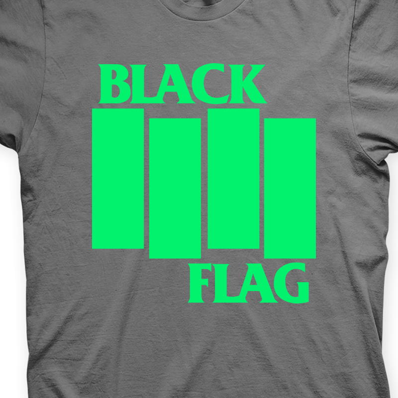 Camiseta Black Flag Chumbo e Verde em Silk 100% Algodão