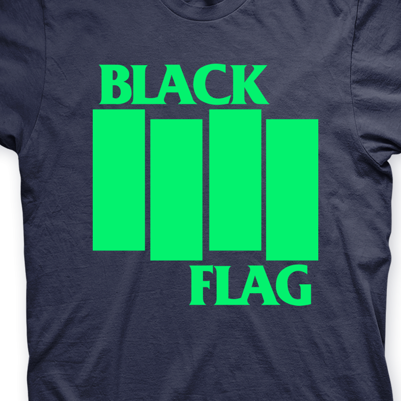 Camiseta Black Flag Marinho e Verde em Silk 100% Algodão