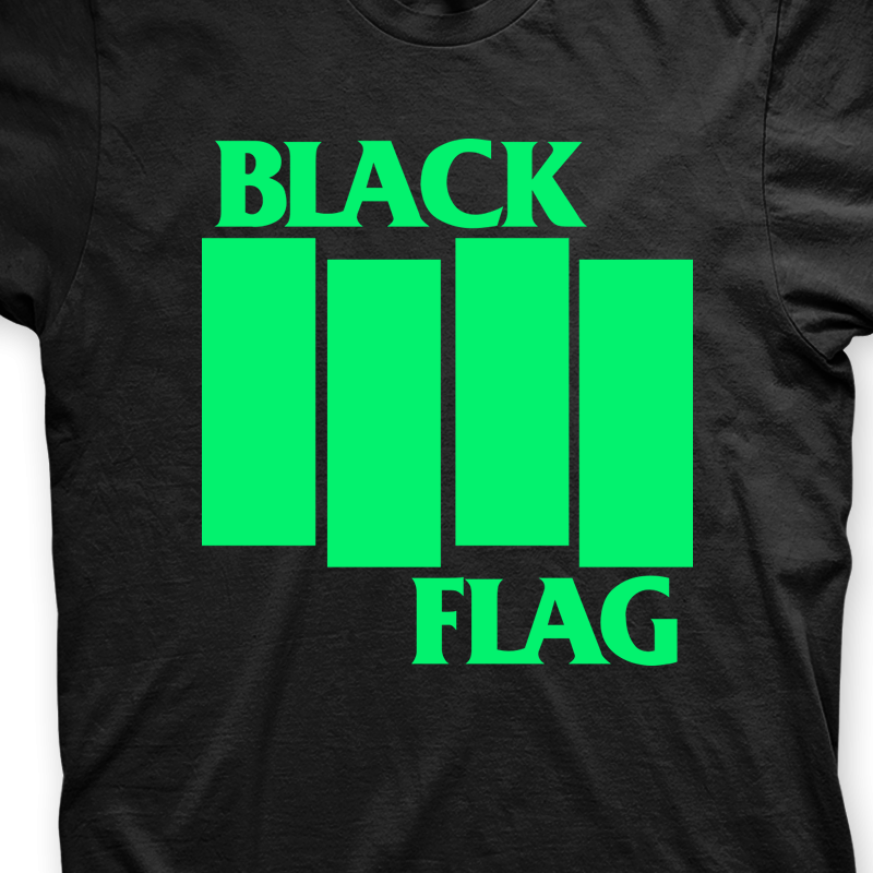 Camiseta Black Flag Preta e Verde em Silk 100% Algodão