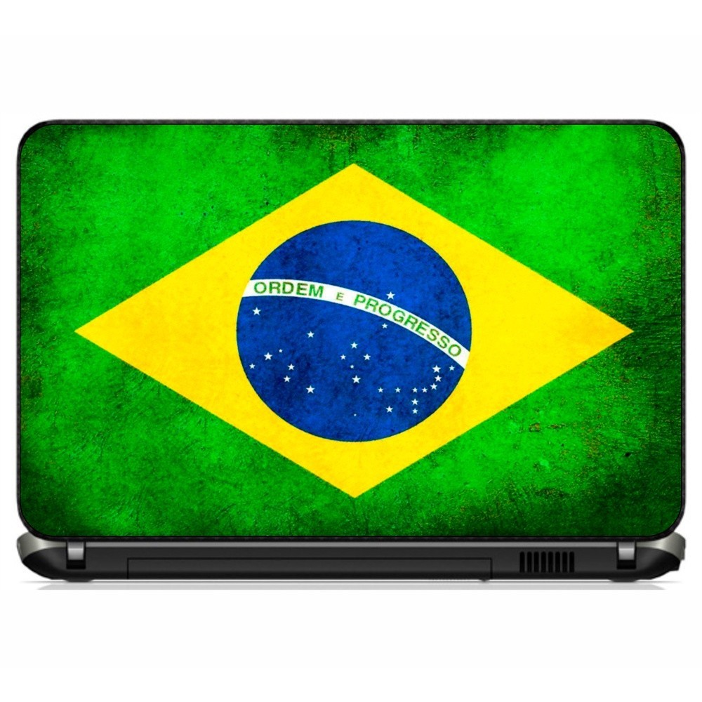 Adesivo Personalizado Skin Pelicula Notebook Macbook Tablet Bandeira [ 06 ] Brasil Flag Verde e Amarelo full hd casa quarto shop3