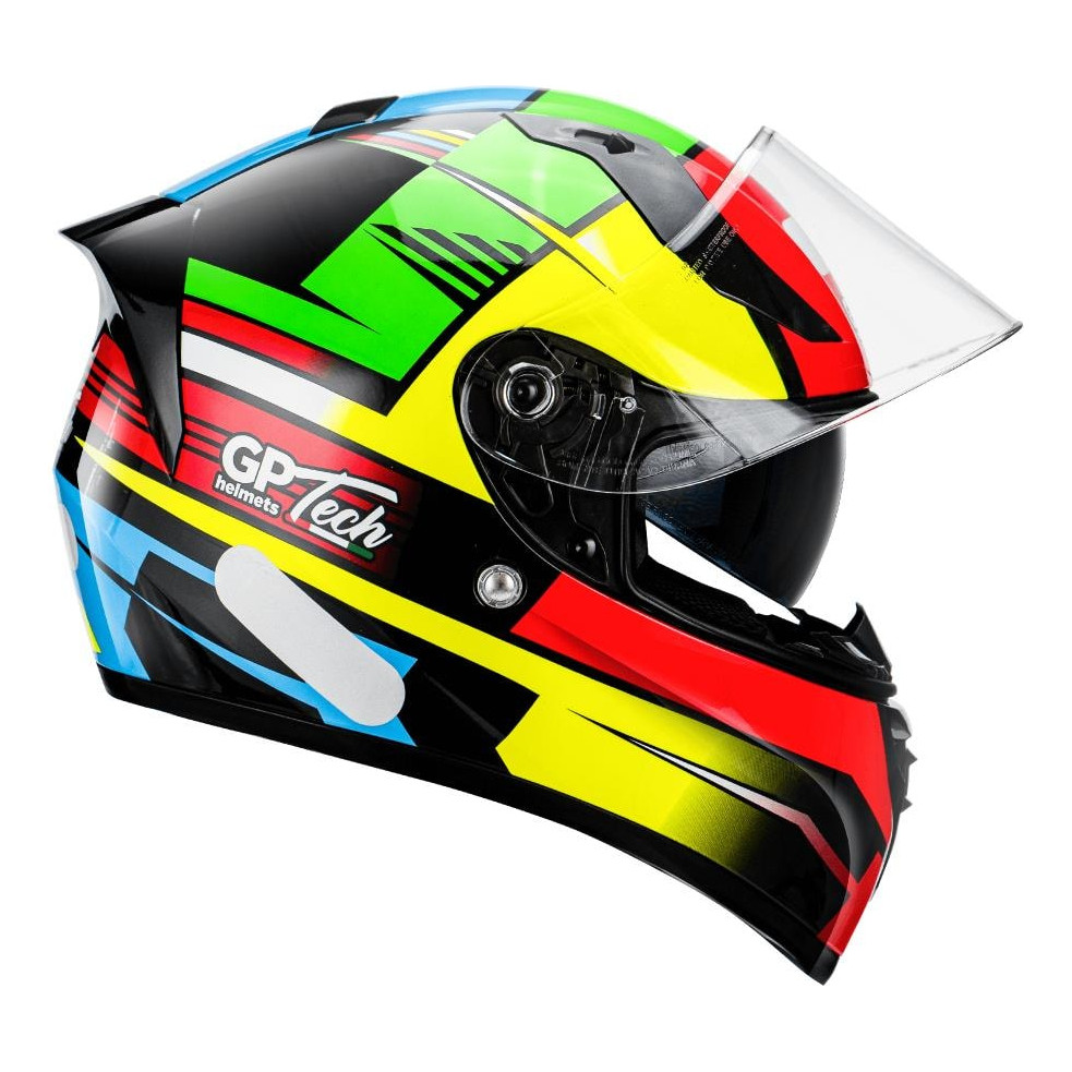 Capacete V128 Flag Vermelho Amarelo Verde  | Gp Tech