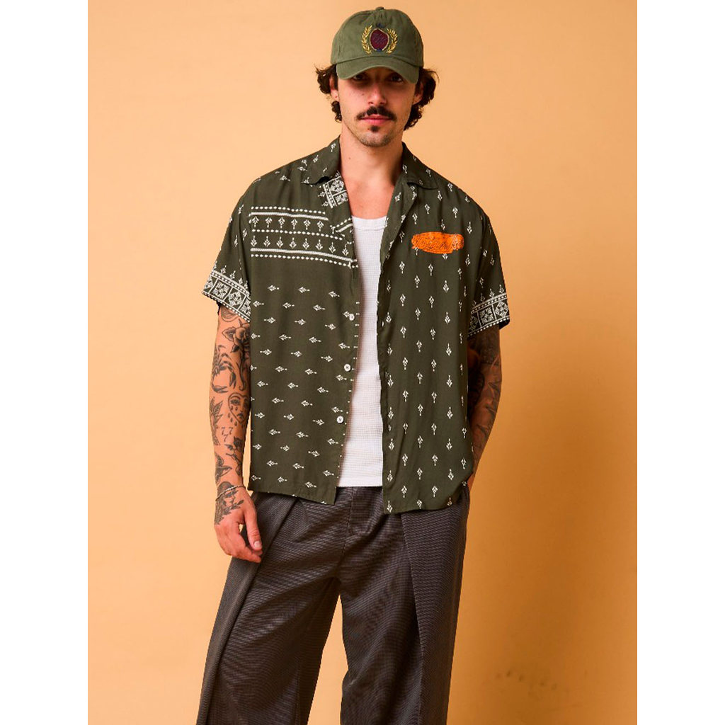 Camisa de Botão Totanka Classic Flag - Verde