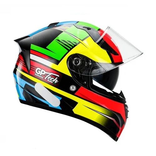 Capacete Gp Tech V128 Flag Vermelho Amarelo Verde