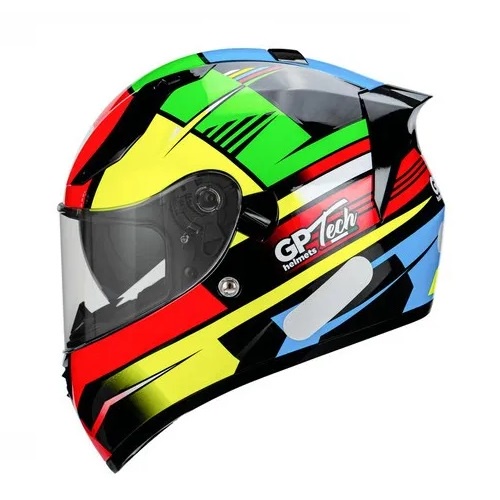 Capacete Masculino Gp Tech V128 Flag Vermelho Amarelo Verde