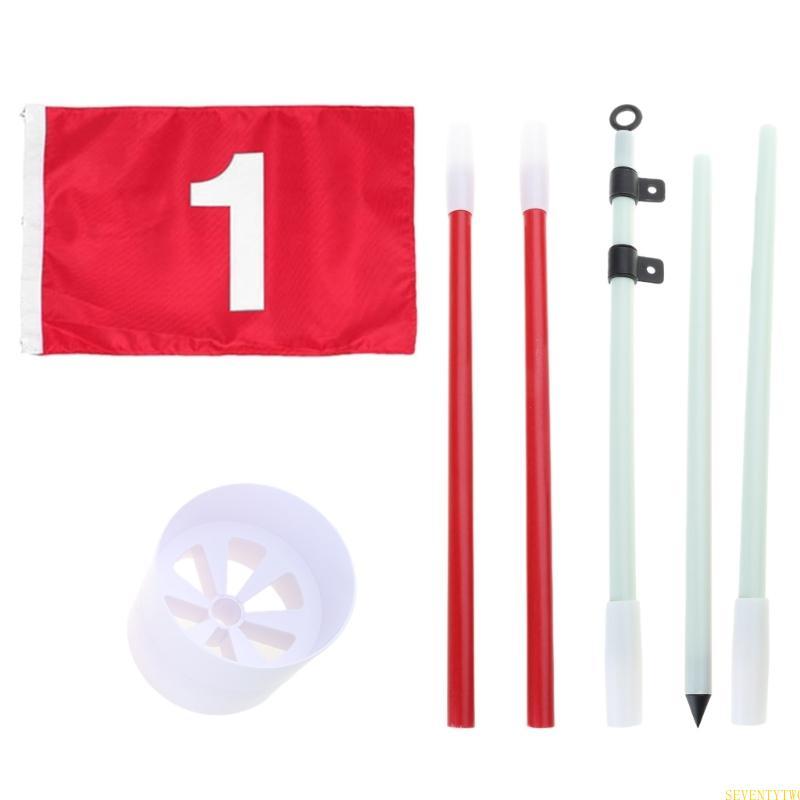 Golfs Pin Flags Hole Cup Set Colocando Bandeiras Verdes Flagstick Para Quintal