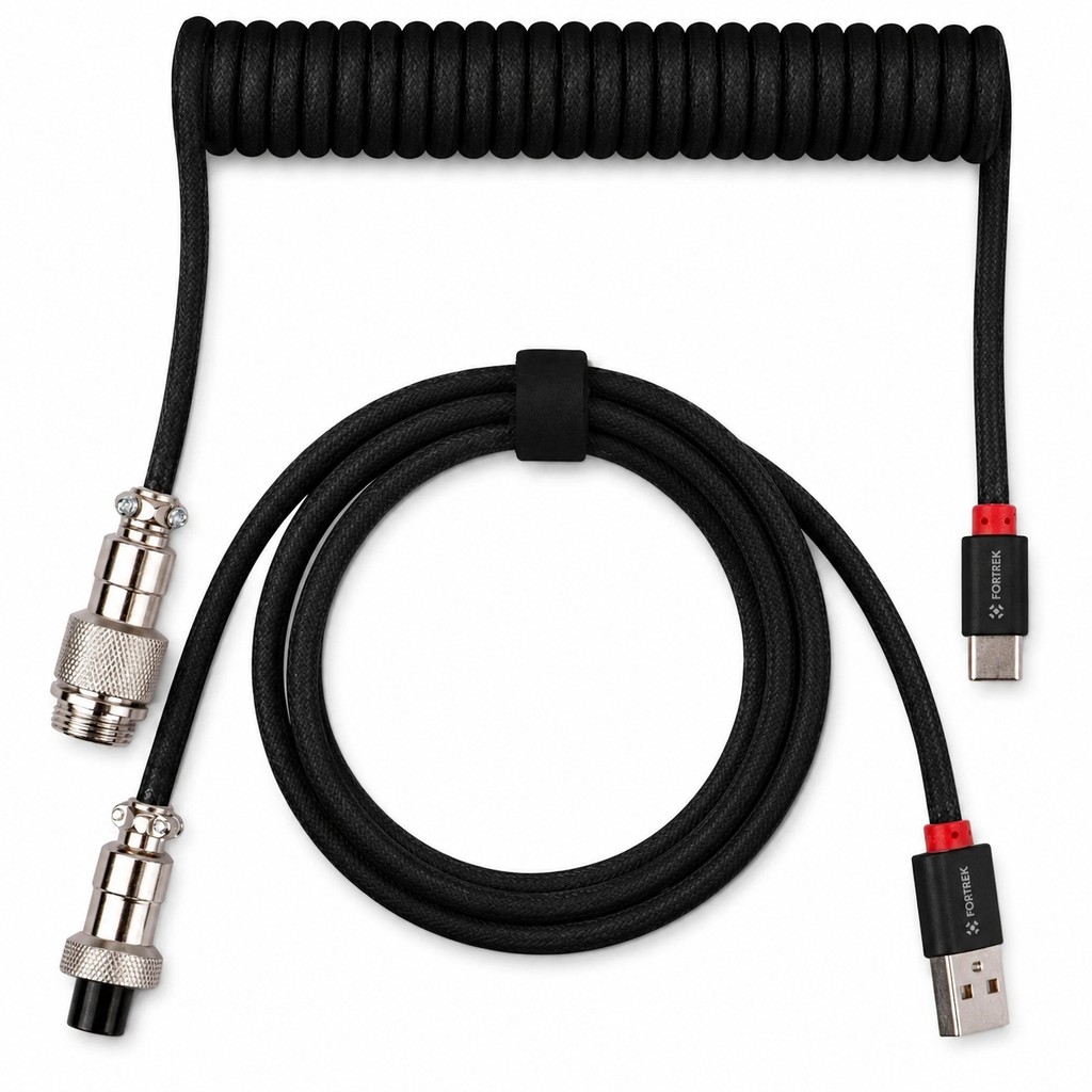 Cabo Aviador Coiled Helix Preto - Fortrek