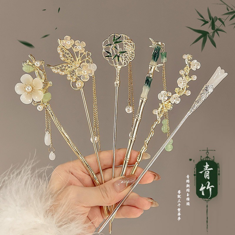 Novo Estilo Chinês Ruyi Auspicious Cloud Hairpin Fêmea Estilo Chinês Estilo Cavalo Saia de Cavalo Acessórios de Cabelo Antique Coiled Hair Hanfu Hairpin Acessórios de Cabelo