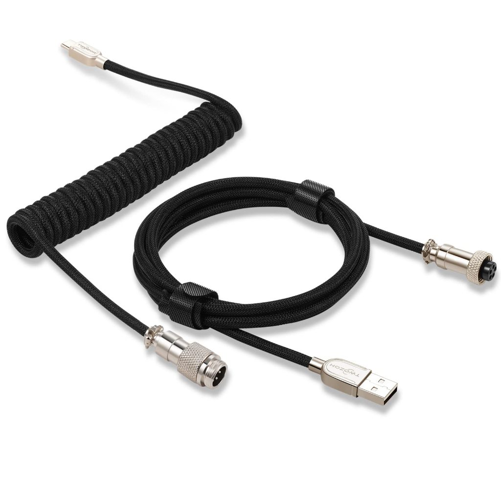Cabo Coiled Enrolado Teclado Mecanico Tipo C Conexao Aviador