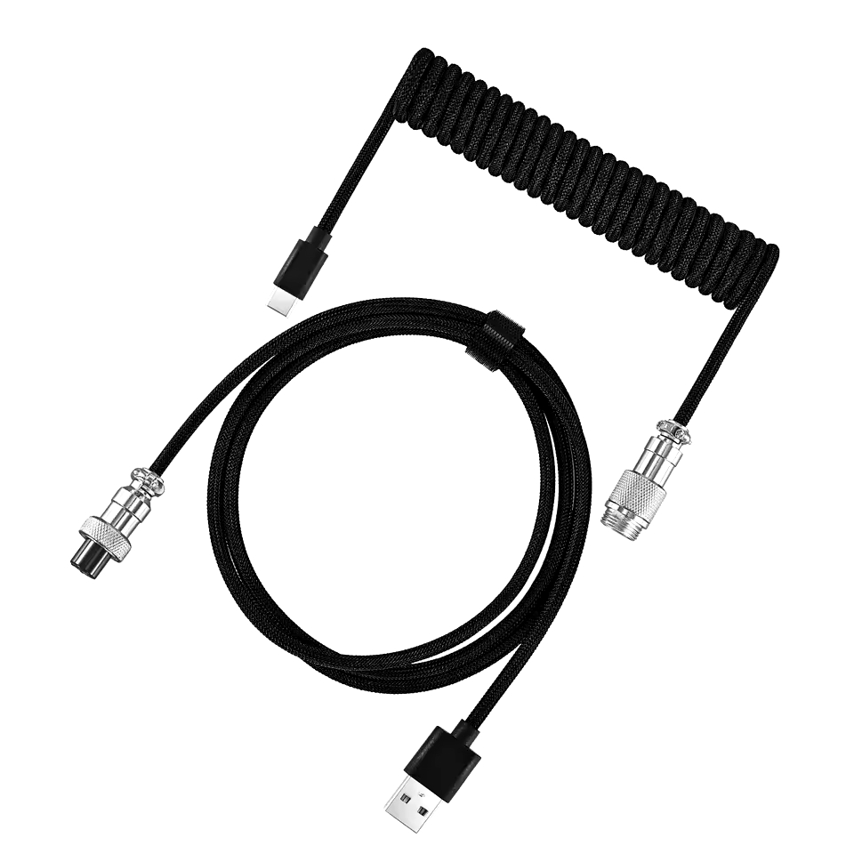 Cabo Coiled para Teclado Mecânico USB Tipo C Enrolado