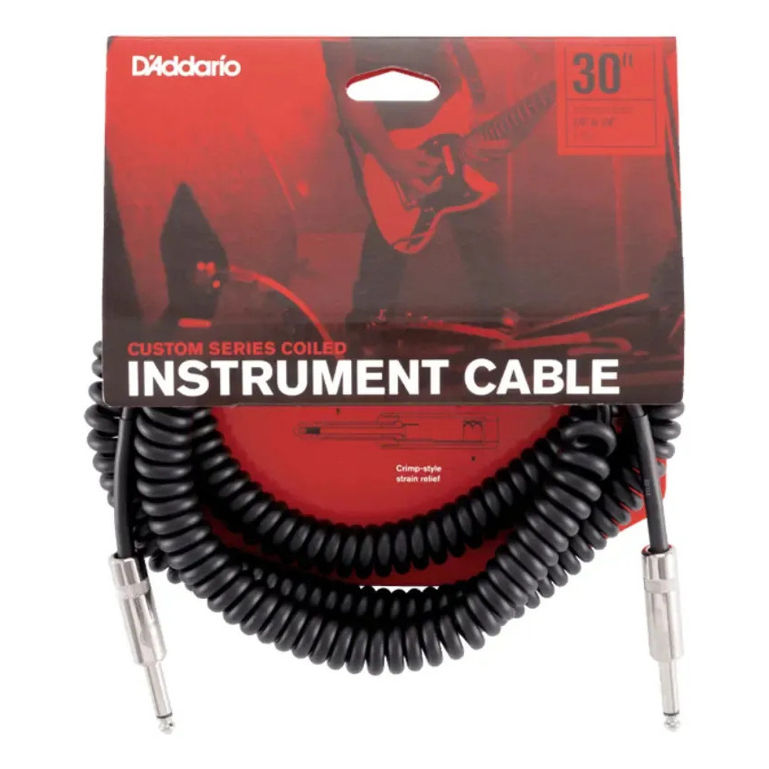 Cabo P/ Instrumento P10 Espiral Daddario Coiled Black 9.14m
