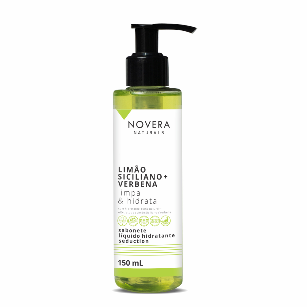 Sabonete Líquido Hidratante Limão Siciliano + Verbena Seduction 150mL Novera Naturals Left