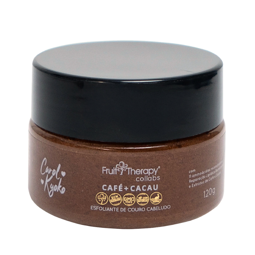 Esfoliante de Couro Cabeludo Café + Cacau Carol Kyoko | Fruit Therapy Collabs | Left Cosméticos