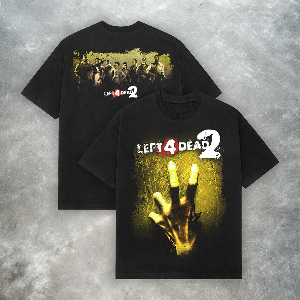Camiseta Masculina Feminina Left 4 Dead 2 Personagens Zumbi Vintage T-shirt Unissex Streetwear Envio Imediato