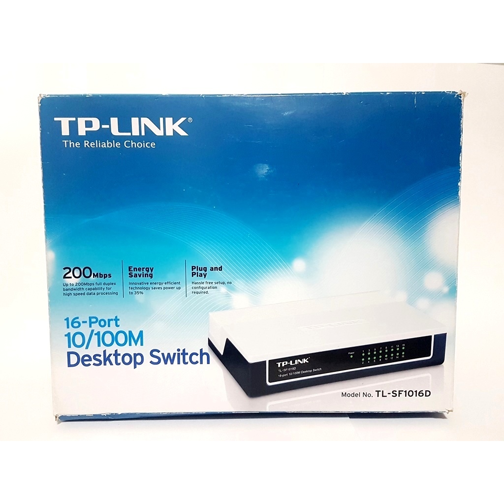 DESKTOP SWITCH TP LINK 16 PORT 10/100 NA CAIXA COM MANUAIS FUNCIONANDO PERFEITAMENTE